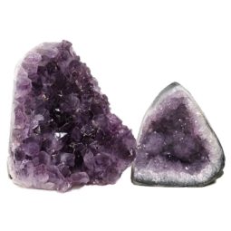 Amethyst Polished Crystal Geode Specimen Set 2 Pieces DN352 | Himalayan Salt Factory
