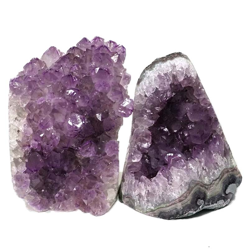 3.08kg Amethyst Polished Crystal Geode Specimen Set 2 Pieces DN354 3 Amethyst Polished Crystal Geode Specimen Set 2 Pieces DN354 | Himalayan Salt Factory