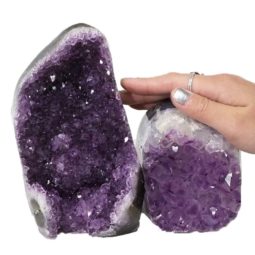 3.01kg Amethyst Polished Crystal Geode Specimen Set 2 Pieces DN356 5 Amethyst Polished Crystal Geode Specimen Set 2 Pieces DN356 | Himalayan Salt Factory