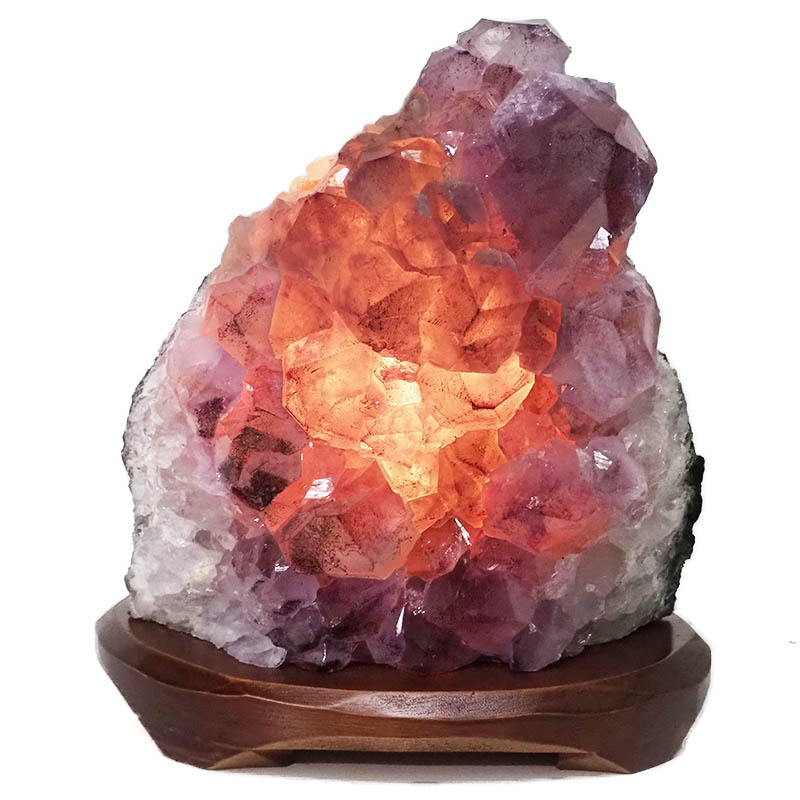 4.19kg Natural Amethyst Crystal Lamp with Timber Base DN296 4 Natural Amethyst Crystal Lamp with Timber Base DN296 | Himalayan Salt Factory