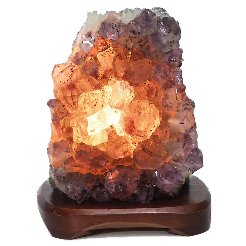 3.74kg Natural Amethyst Crystal Lamp with Timber Base DN299 4 Natural Amethyst Crystal Lamp with Timber Base DN299 | Himalayan Salt Factory