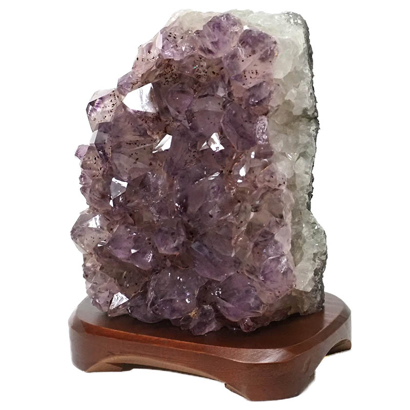 3.74kg Natural Amethyst Crystal Lamp with Timber Base DN299 3 Natural Amethyst Crystal Lamp with Timber Base DN299 | Himalayan Salt Factory