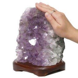 4.47kg Natural Amethyst Crystal Lamp with Timber Base DN300 7 Natural Amethyst Crystal Lamp with Timber Base DN300 | Himalayan Salt Factory