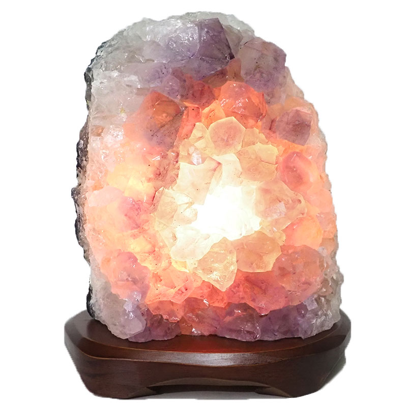 4.47kg Natural Amethyst Crystal Lamp with Timber Base DN300 4 Natural Amethyst Crystal Lamp with Timber Base DN300 | Himalayan Salt Factory