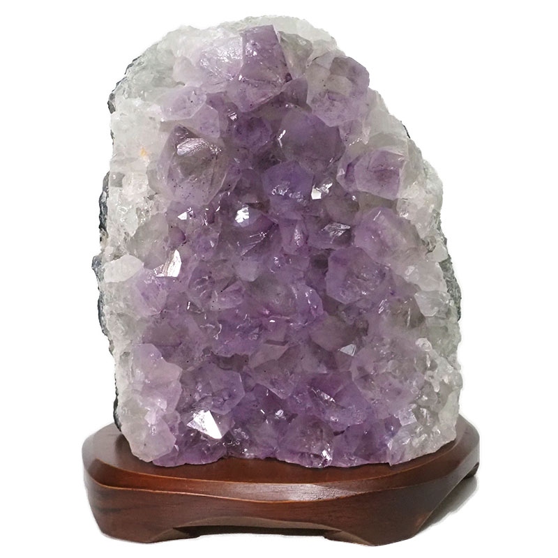4.47kg Natural Amethyst Crystal Lamp with Timber Base DN300 3 Natural Amethyst Crystal Lamp with Timber Base DN300 | Himalayan Salt Factory