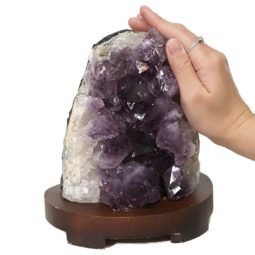 3.09kg Natural Amethyst Crystal Lamp with Timber Base DN306 7 Natural Amethyst Crystal Lamp with Timber Base DN306 | Himalayan Salt Factory
