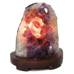 3.09kg Natural Amethyst Crystal Lamp with Timber Base DN306 6 Natural Amethyst Crystal Lamp with Timber Base DN306 | Himalayan Salt Factory