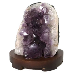 Natural Amethyst Crystal Lamp with Timber Base DN306 | Himalayan Salt Factory