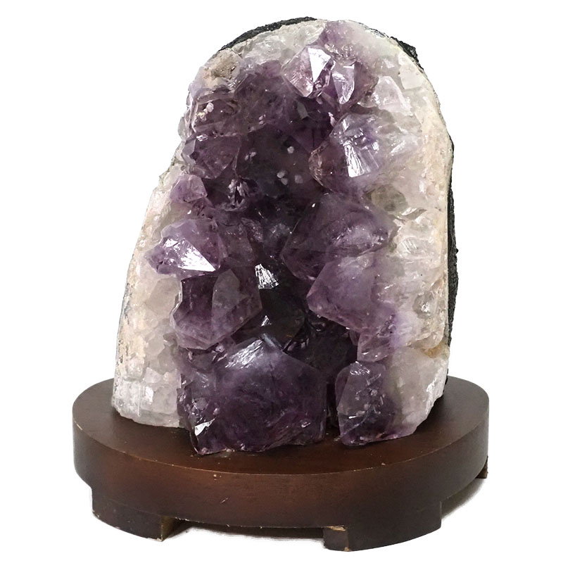 3.09kg Natural Amethyst Crystal Lamp with Timber Base DN306 3 Natural Amethyst Crystal Lamp with Timber Base DN306 | Himalayan Salt Factory