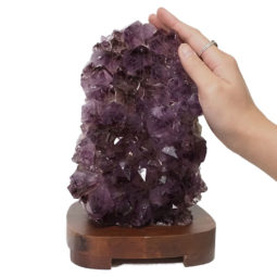 3.47kg Natural Amethyst Crystal Lamp with Timber Base DN308 7 Natural Amethyst Crystal Lamp with Timber Base DN308 | Himalayan Salt Factory