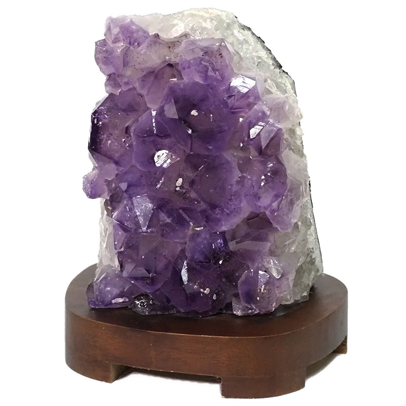 3kg Natural Amethyst Crystal Lamp with Timber Base DN310 3 Natural Amethyst Crystal Lamp with Timber Base DN310 | Himalayan Salt Factory