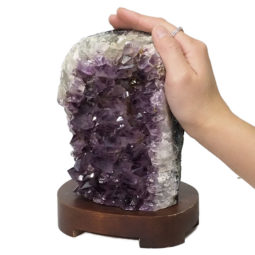 2.69kg Natural Amethyst Crystal Lamp with Timber Base DN312 7 Natural Amethyst Crystal Lamp with Timber Base DN312 | Himalayan Salt Factory