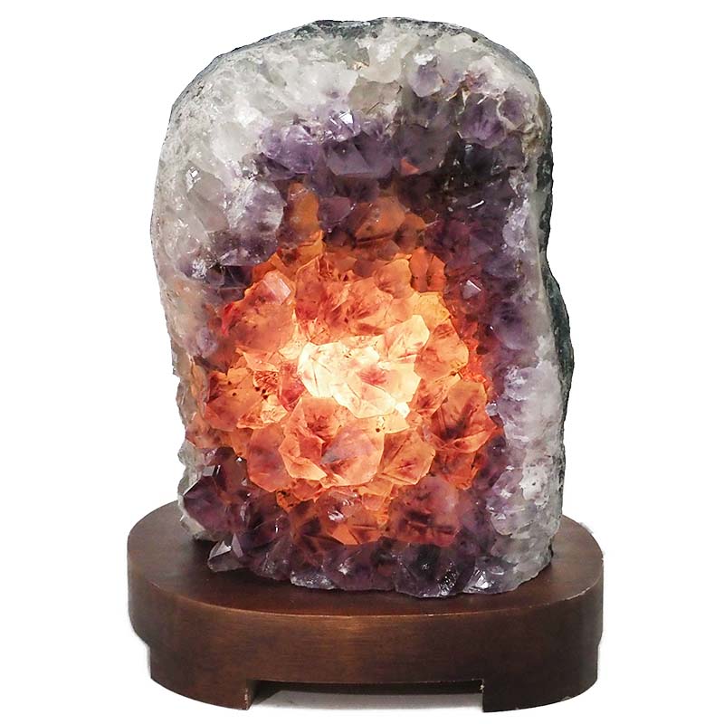 2.69kg Natural Amethyst Crystal Lamp with Timber Base DN312 4 Natural Amethyst Crystal Lamp with Timber Base DN312 | Himalayan Salt Factory