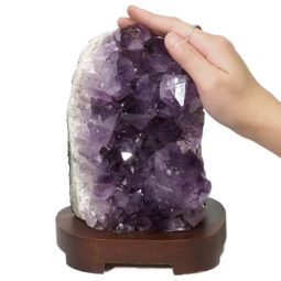 3.51kg Natural Amethyst Crystal Lamp with Timber Base DN315 7 Natural Amethyst Crystal Lamp with Timber Base DN315 | Himalayan Salt Factory