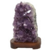 Natural Amethyst Crystal Lamp with Timber Base DN316 | Himalayan Salt Factory