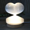 Selenite Large Heart Stand with LED Light Crystal Large Display Base Pack | Himalayan Salt Factory