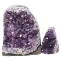 1.90kg Amethyst Polished Crystal Geode Specimen Set 2 Pieces DN418 | Himalayan Salt Factory