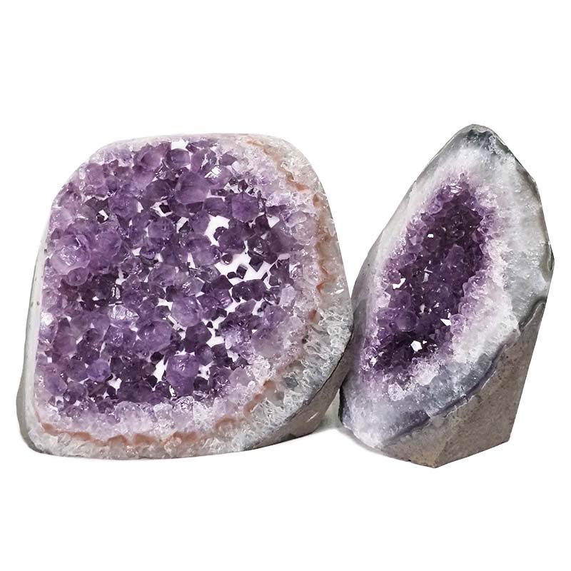 2.54kg Amethyst Polished Crystal Geode Specimen Set 2 Pieces DN420 3 1.90kg Amethyst Polished Crystal Geode Specimen Set 2 Pieces DN420 | Himalayan Salt Factory