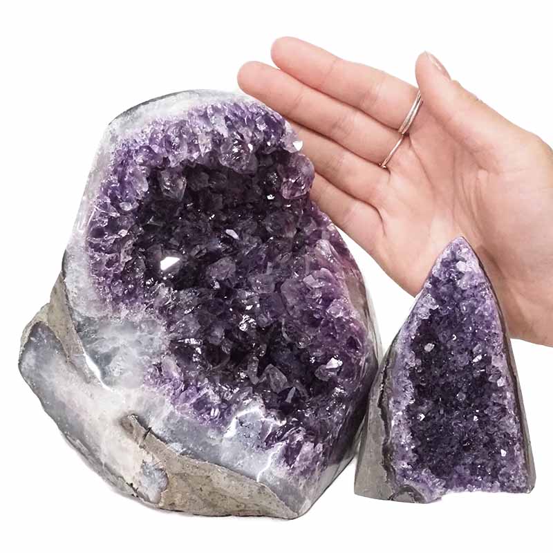 2.42kg Amethyst Polished Crystal Geode Specimen Set 2 Pieces DN421 4 1.90kg Amethyst Polished Crystal Geode Specimen Set 2 Pieces DN421 | Himalayan Salt Factory