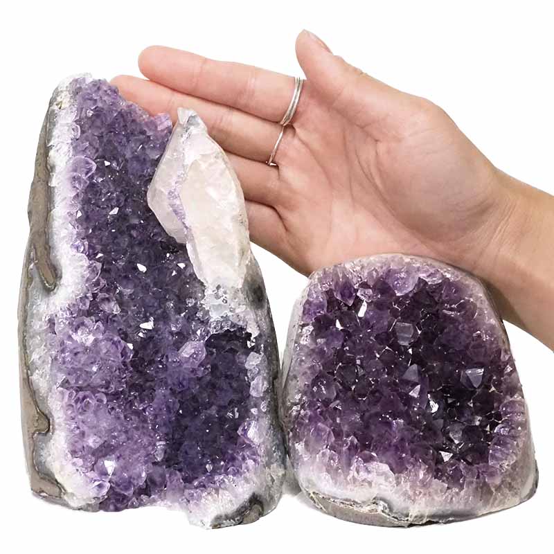 2.87kg Amethyst Polished Crystal Geode Specimen Set 2 Pieces DN422 4 1.90kg Amethyst Polished Crystal Geode Specimen Set 2 Pieces DN422 | Himalayan Salt Factory