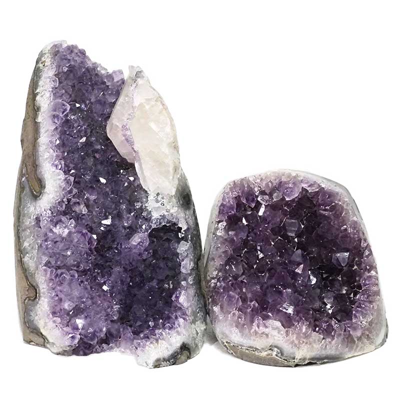 2.87kg Amethyst Polished Crystal Geode Specimen Set 2 Pieces DN422 3 1.90kg Amethyst Polished Crystal Geode Specimen Set 2 Pieces DN422 | Himalayan Salt Factory