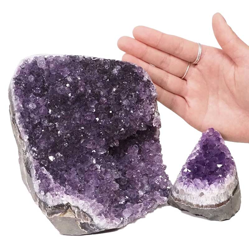 2.87kg Amethyst Polished Crystal Geode Specimen Set 2 Pieces DN424 4 1.90kg Amethyst Polished Crystal Geode Specimen Set 2 Pieces DN424 | Himalayan Salt Factory