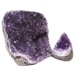 1.90kg Amethyst Polished Crystal Geode Specimen Set 2 Pieces DN424 | Himalayan Salt Factory