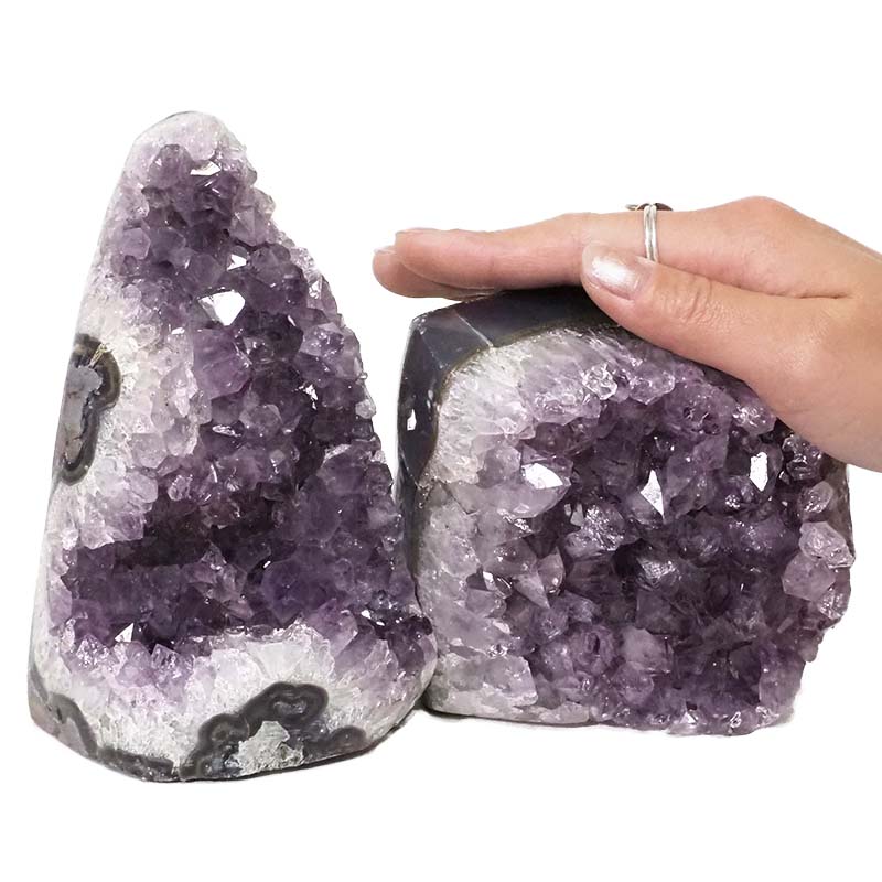 2.40kg Amethyst Polished Crystal Geode Specimen Set 2 Pieces DN426 4 1.90kg Amethyst Polished Crystal Geode Specimen Set 2 Pieces DN426 | Himalayan Salt Factory