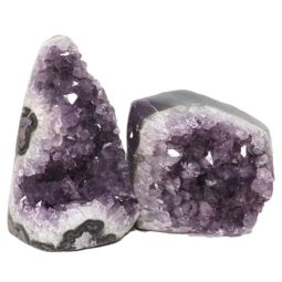 1.90kg Amethyst Polished Crystal Geode Specimen Set 2 Pieces DN426 | Himalayan Salt Factory
