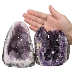 2.03kg Amethyst Polished Crystal Geode Specimen Set 2 Pieces DN395 5 2.18kg Amethyst Polished Crystal Geode Specimen Set 2 Pieces DN395 | Himalayan Salt Factory