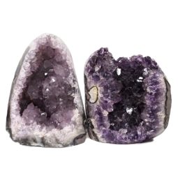 2.18kg Amethyst Polished Crystal Geode Specimen Set 2 Pieces DN395 | Himalayan Salt Factory