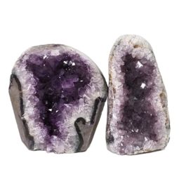 2.18kg Amethyst Polished Crystal Geode Specimen Set 2 Pieces DN396 | Himalayan Salt Factory