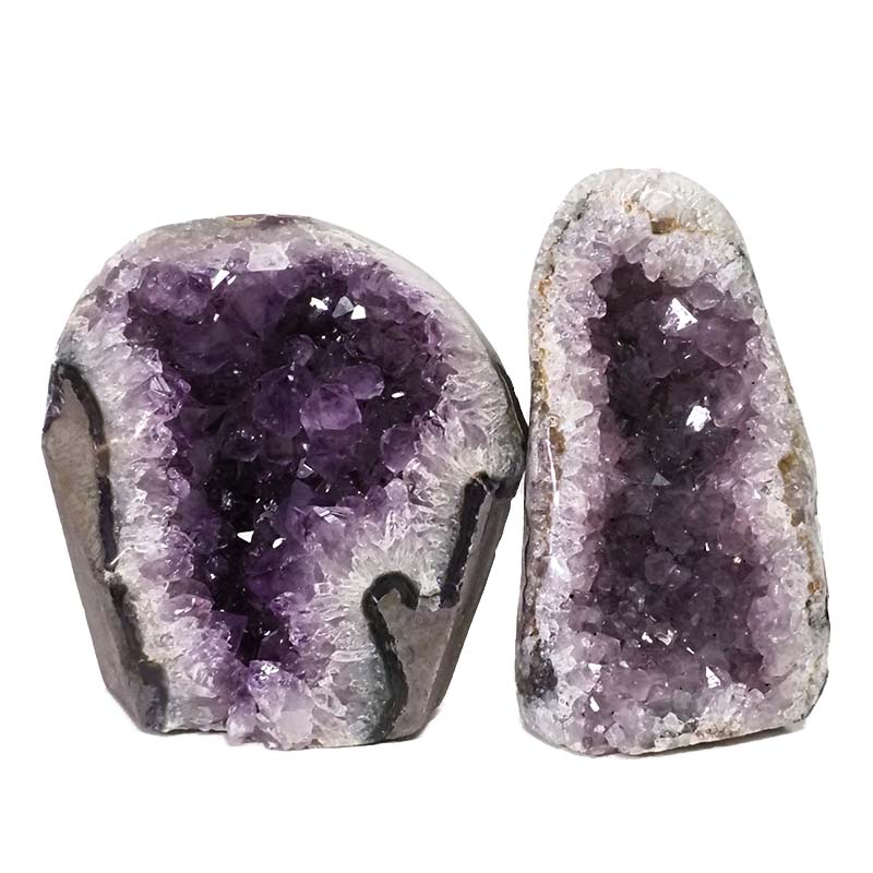 1.94kg Amethyst Polished Crystal Geode Specimen Set 2 Pieces DN396 3 2.18kg Amethyst Polished Crystal Geode Specimen Set 2 Pieces DN396 | Himalayan Salt Factory