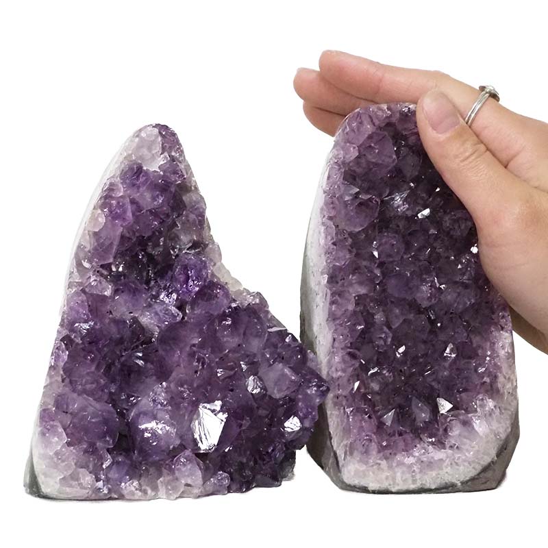 2.02kg Amethyst Polished Crystal Geode Specimen Set 2 Pieces DN397 4 2.18kg Amethyst Polished Crystal Geode Specimen Set 2 Pieces DN397 | Himalayan Salt Factory
