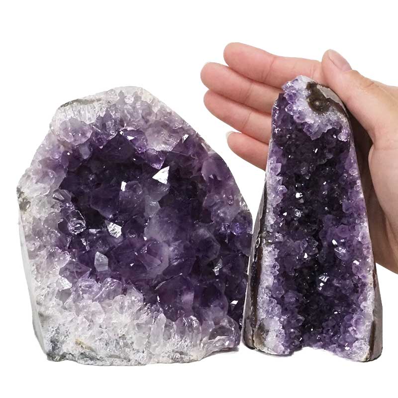 1.97kg Amethyst Polished Crystal Geode Specimen Set 2 Pieces DN398 4 2.18kg Amethyst Polished Crystal Geode Specimen Set 2 Pieces DN398 | Himalayan Salt Factory