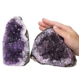2.23kg Amethyst Polished Crystal Geode Specimen Set 2 Pieces DN399 5 2.18kg Amethyst Polished Crystal Geode Specimen Set 2 Pieces DN399 | Himalayan Salt Factory