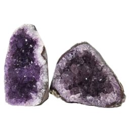 2.18kg Amethyst Polished Crystal Geode Specimen Set 2 Pieces DN399 | Himalayan Salt Factory