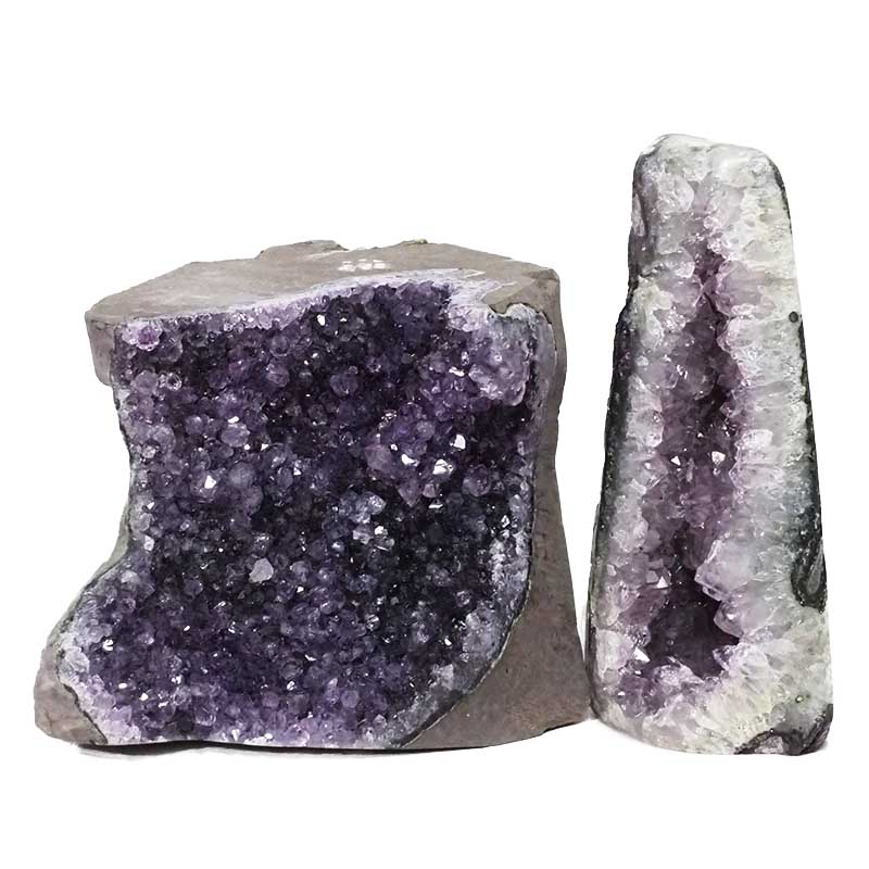 2.12kg Amethyst Polished Crystal Geode Specimen Set 2 Pieces DN401 3 2.18kg Amethyst Polished Crystal Geode Specimen Set 2 Pieces DN401 | Himalayan Salt Factory