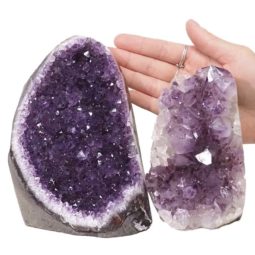 2.86kg Amethyst Polished Crystal Geode Specimen Set 2 Pieces DN403 5 2.18kg Amethyst Polished Crystal Geode Specimen Set 2 Pieces DN403 | Himalayan Salt Factory