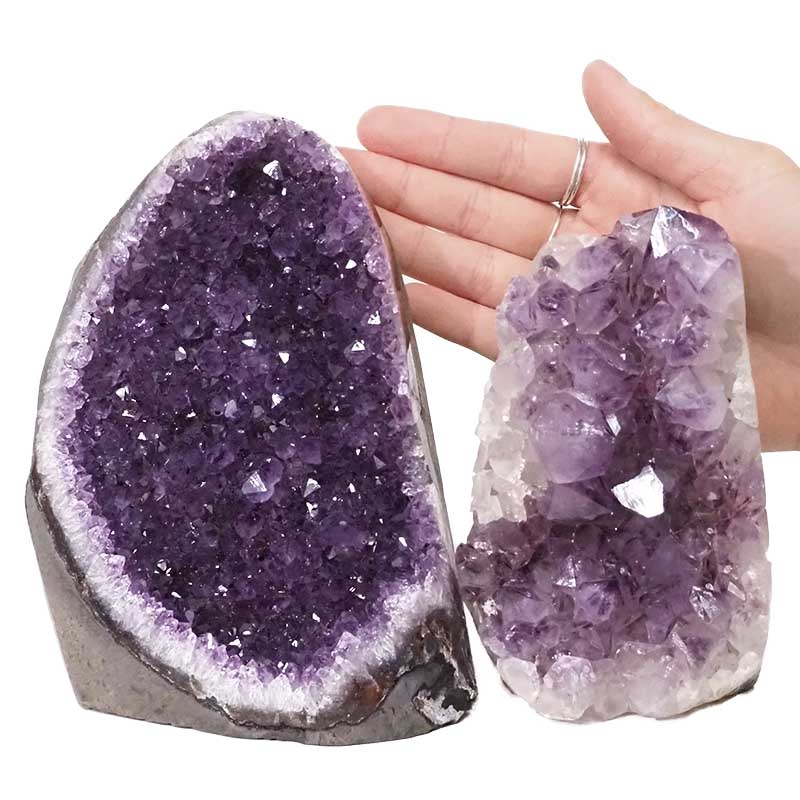 2.86kg Amethyst Polished Crystal Geode Specimen Set 2 Pieces DN403 4 2.18kg Amethyst Polished Crystal Geode Specimen Set 2 Pieces DN403 | Himalayan Salt Factory