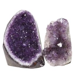 2.18kg Amethyst Polished Crystal Geode Specimen Set 2 Pieces DN403 | Himalayan Salt Factory