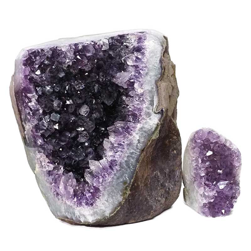 2.84kg Amethyst Polished Crystal Geode Specimen Set 2 Pieces DN404 3 2.18kg Amethyst Polished Crystal Geode Specimen Set 2 Pieces DN404 | Himalayan Salt Factory