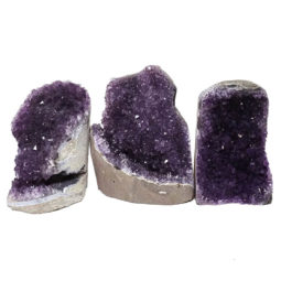 Amethyst Crystal Geode Specimen Set 3 Pieces DN388 | Himalayan Salt Factory