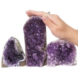 2.33kg Amethyst Crystal Geode Specimen Set 3 Pieces DN390 5 Amethyst Crystal Geode Specimen Set 3 Pieces DN390 | Himalayan Salt Factory