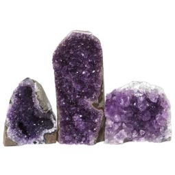 Amethyst Crystal Geode Specimen Set 3 Pieces DN390 | Himalayan Salt Factory
