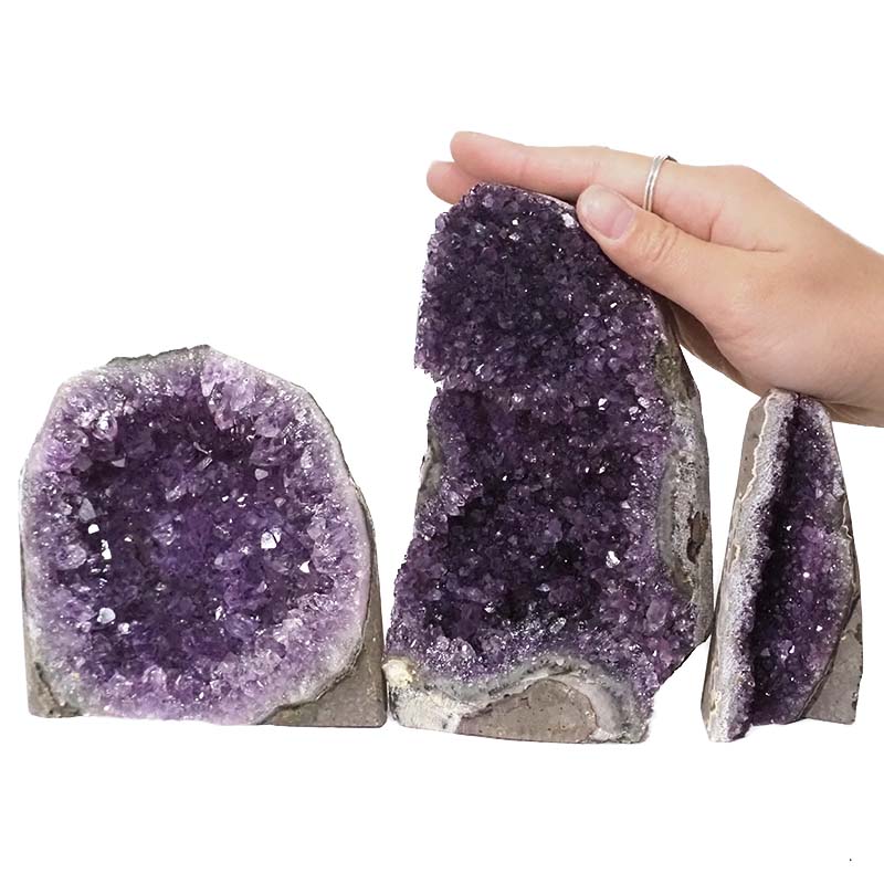 2.19kg Amethyst Crystal Geode Specimen Set 3 Pieces DN392 4 Amethyst Crystal Geode Specimen Set 3 Pieces DN392 | Himalayan Salt Factory