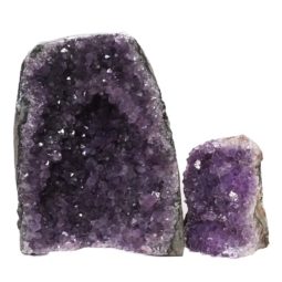 Amethyst Polished Crystal Geode Specimen Set 2 Pieces DN378 | Himalayan Salt Factory
