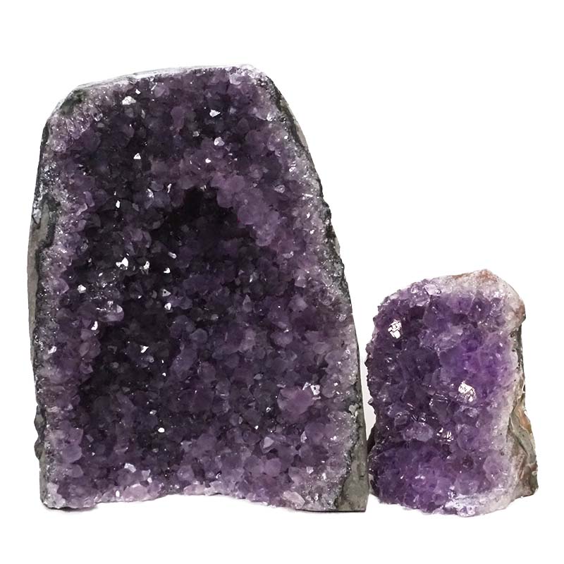 2.28kg Amethyst Crystal Geode Specimen Set 2 Pieces DN378 3 Amethyst Polished Crystal Geode Specimen Set 2 Pieces DN378 | Himalayan Salt Factory