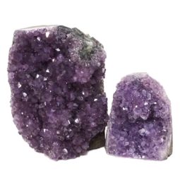 Amethyst Polished Crystal Geode Specimen Set 2 Pieces DN380 | Himalayan Salt Factory