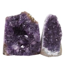 Amethyst Polished Crystal Geode Specimen Set 2 Pieces DN383 | Himalayan Salt Factory